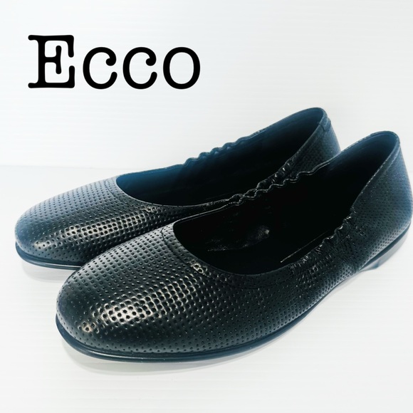 ECCO Incise Enchanted Black Ballet Flats Size 10 - Picture 1 of 13